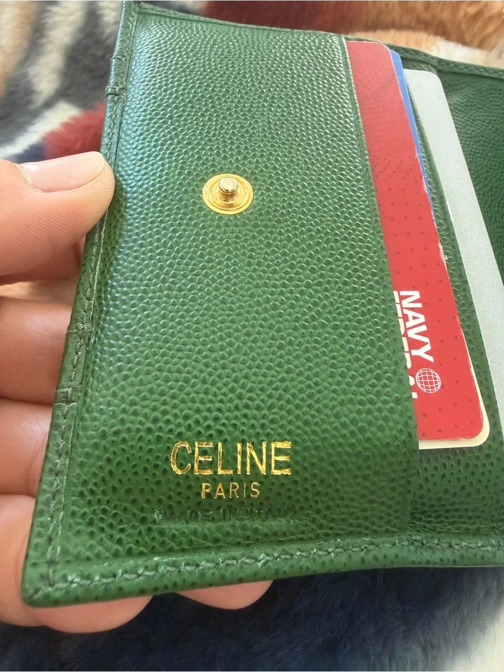 Celine Green Leather Wallet with Gold Hardware - Picture 6 of 9
